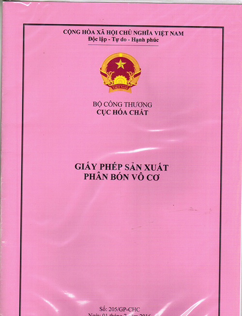 Giấy phép sản xuất phân bón vô cơ